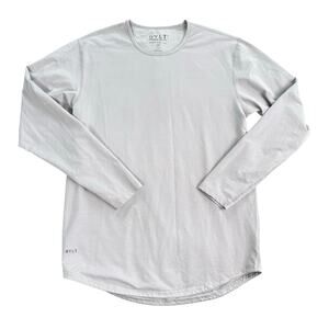 BYLT Shirt Mens L Drop Cut Signature Premium Basics Athletic Long Sleeve Storm
